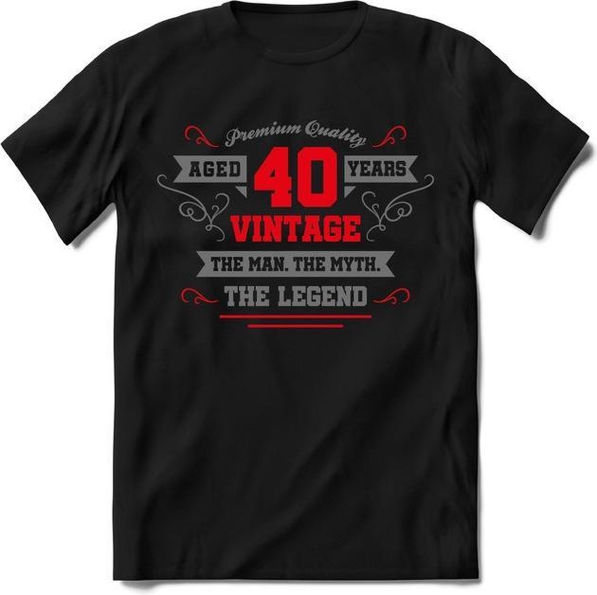 40 Jaar Legend - Feest kado T-Shirt Heren / Dames - Zilver / Rood - Perfect Verjaardag Cadeau Shirt - grappige Spreuken, Zinnen en Teksten.