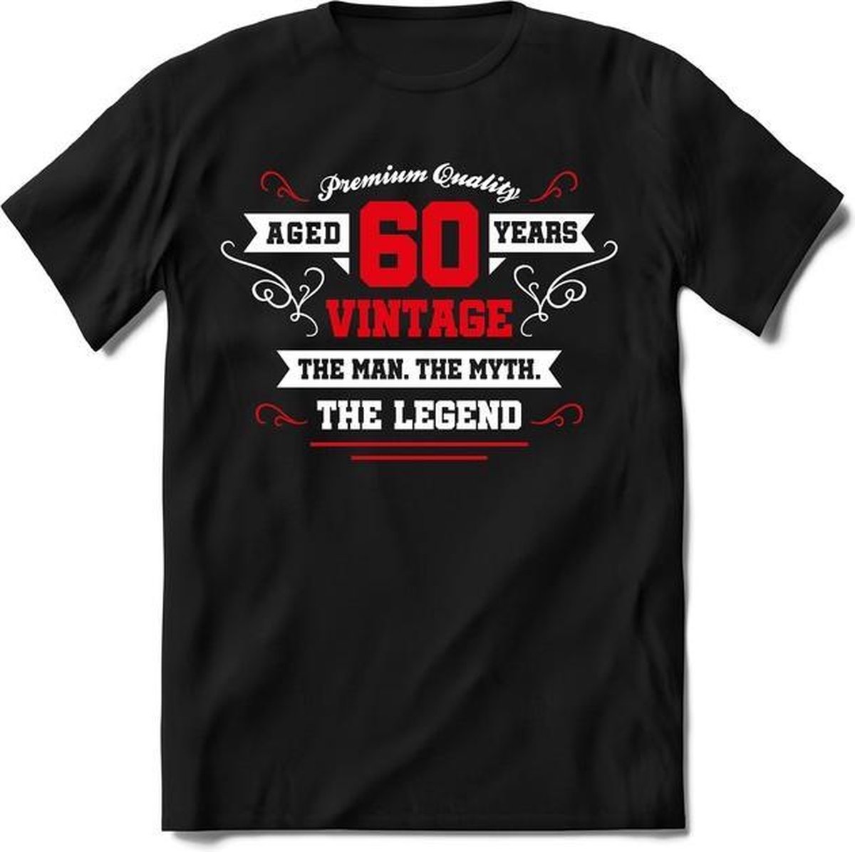 60 Jaar Legend - Feest kado T-Shirt Heren / Dames - Wit / Rood - Perfect Verjaardag Cadeau Shirt - grappige Spreuken, Zinnen en Teksten.