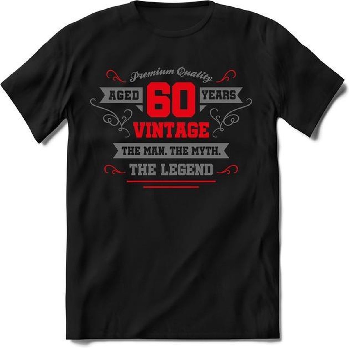 60 Jaar Legend - Feest kado T-Shirt Heren / Dames - Zilver / Rood - Perfect Verjaardag Cadeau Shirt - grappige Spreuken, Zinnen en Teksten.