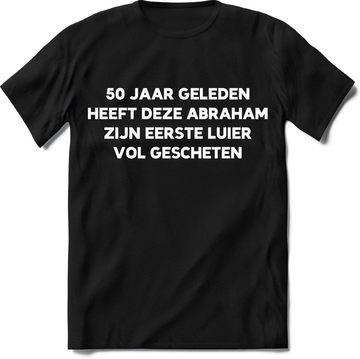 Abraham T-Shirt Heren – Simpel abraham 50 jaar shirt mannen – Perfect feest bier -  perfect grappig verjaardag cadeau tshirt – zwart opa shirt - Maat L