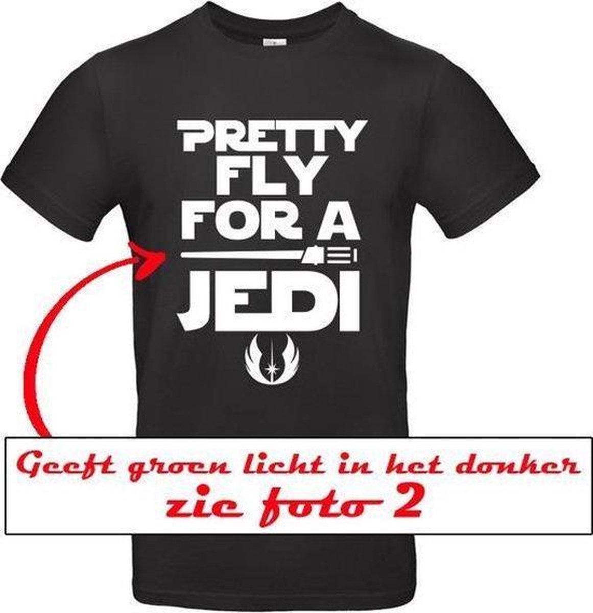 Bc Star Wars Lightsaber Zwaard - Glow In The Dark Unisex T-shirt L