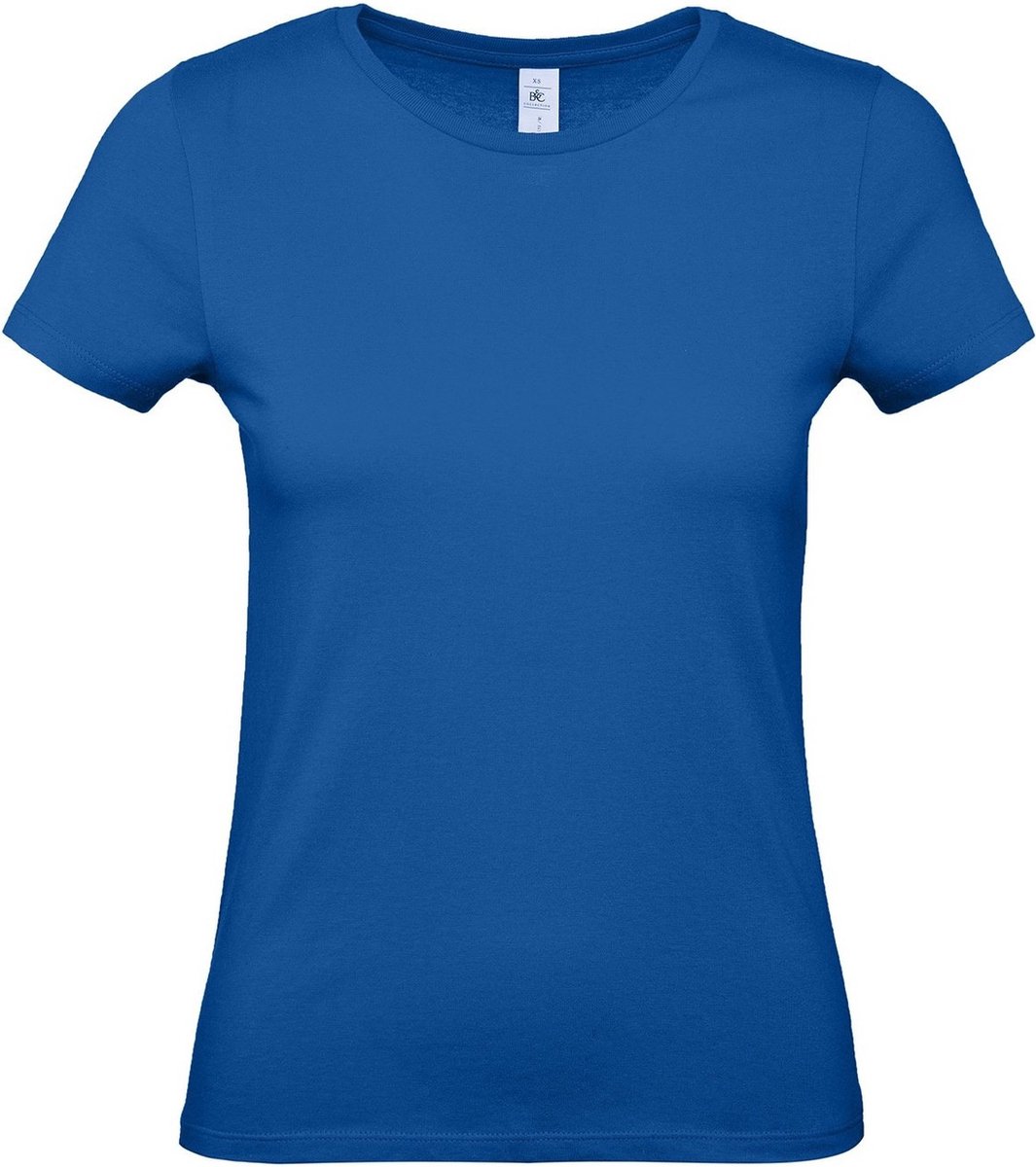 Blauw basic t-shirts met ronde hals voor dames - katoen - 145 grams - blauwe shirts / kleding XL (42)