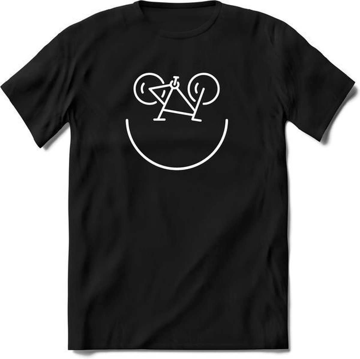 Fiets smiley T-Shirt Heren / Dames - Perfect wielren Cadeau Shirt - grappige Spreuken, Zinnen en Teksten.