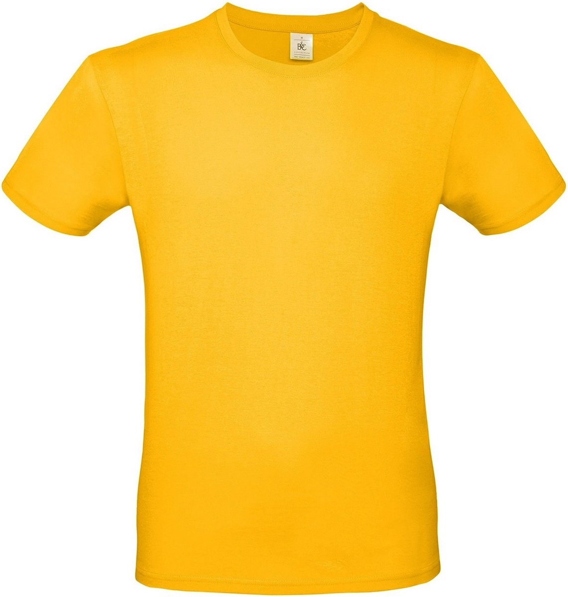 Geel basic t-shirt met ronde hals voor heren - katoen - 145 grams - gele shirts / kleding S (48)