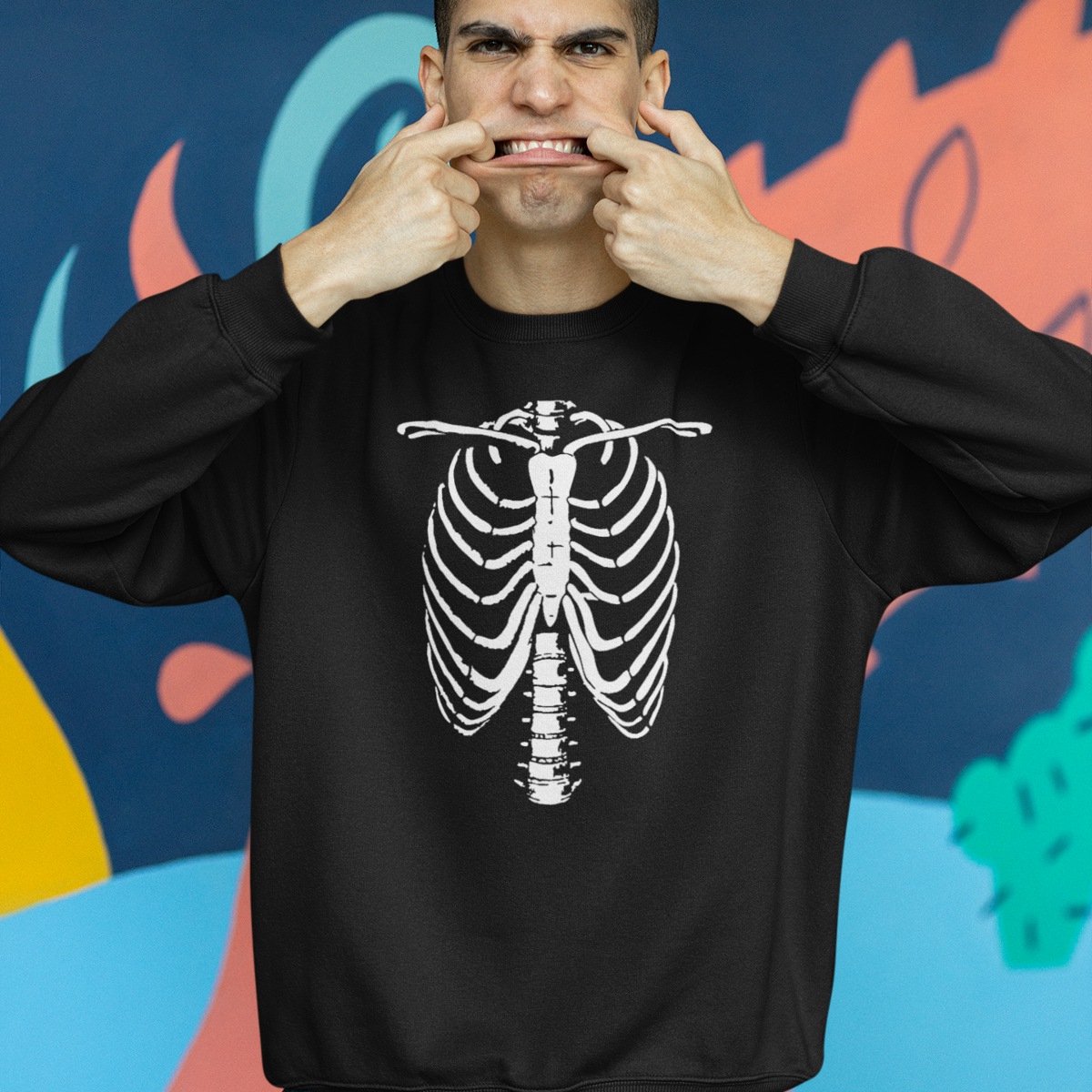 Halloween Trui - Boney Chest (MAAT S - UNISEKS FIT) - Halloween kostuum voor volwassenen - Dames & Heren