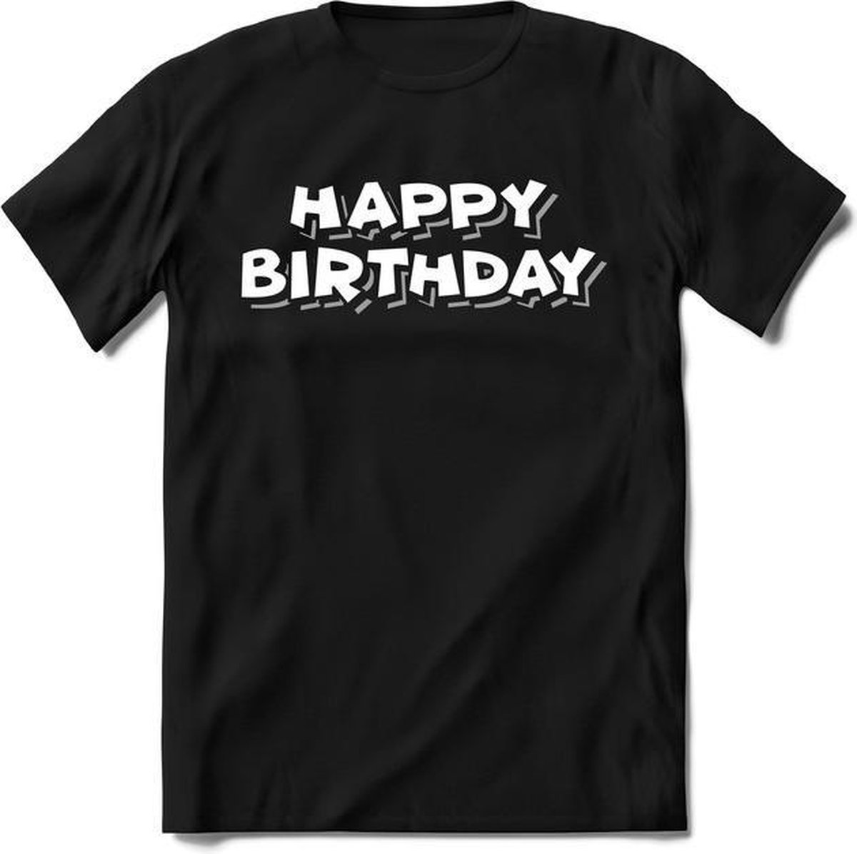 Happy Birthday Wit / Zilver-  Feest kado T-Shirt Heren / Dames - Perfect Verjaardag Jubileum Cadeau Shirt - Grappige spreuken teksten en zinnen