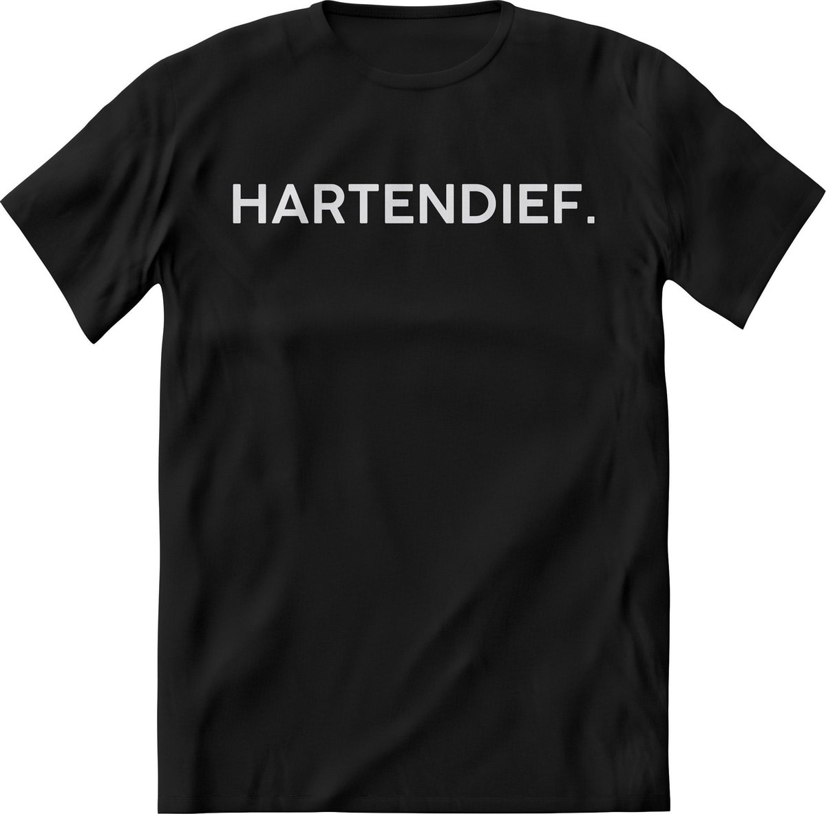 Hartendief Shirt Heren – Grappige valentijn teksten en valentijnsdag quotes shirt Dames – Perfect tshirt cadeau – Tekst Shirt print korte mouw - kleding Maat S