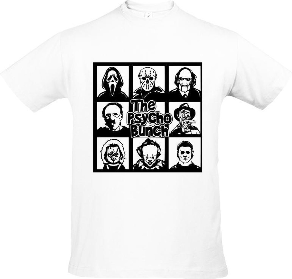Horror Iconen - Krueger - IT -Voorhees - Ghostface - Chucky - SAW - Myers T-shirt