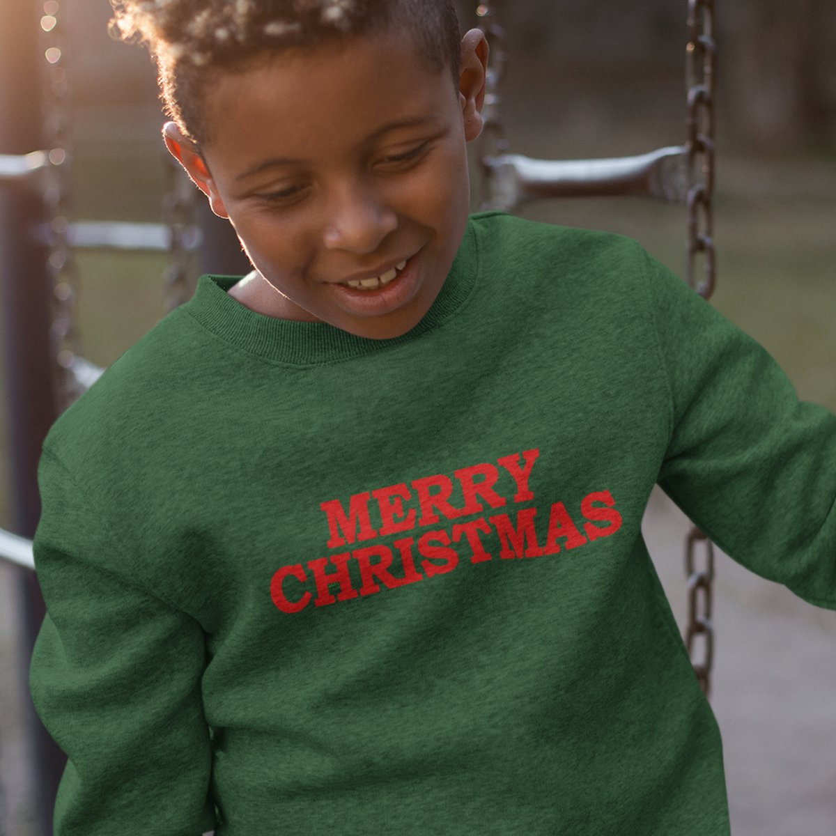 Kersttrui Groen Kind - Merry Christmas Red (3-4 jaar - MAAT 98/104) - Kerstkleding voor jongens & meisjes