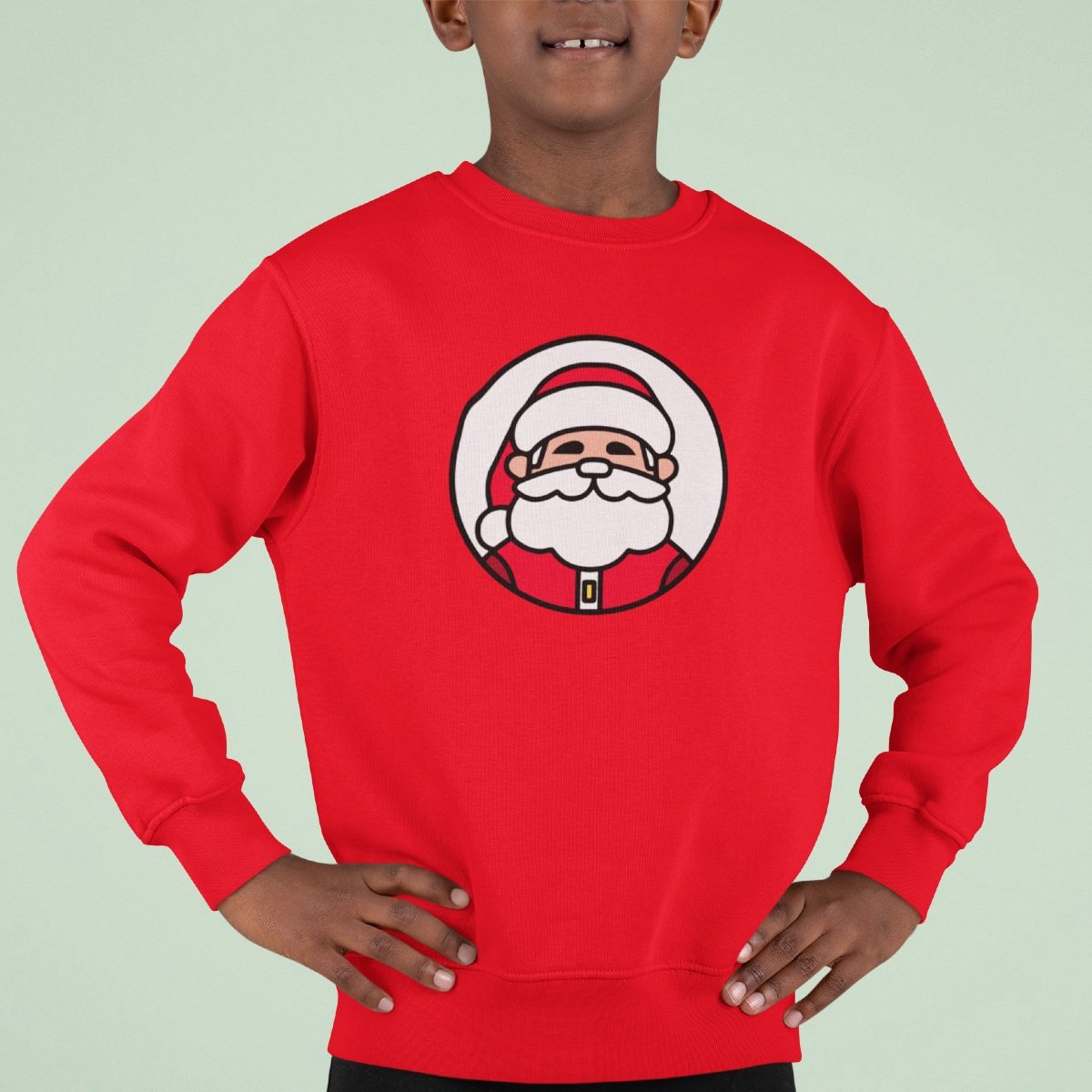 Kersttrui Rood Kind - Kerstman (12-14 jaar - MAAT 158/164) - Kerstkleding voor jongens & meisjes