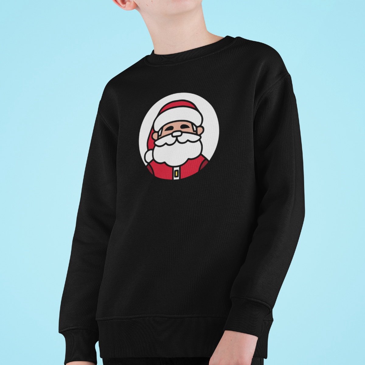 Kersttrui Zwart Kind - Kerstman (12-14 jaar - MAAT 158/164) - Kerstkleding voor jongens & meisjes