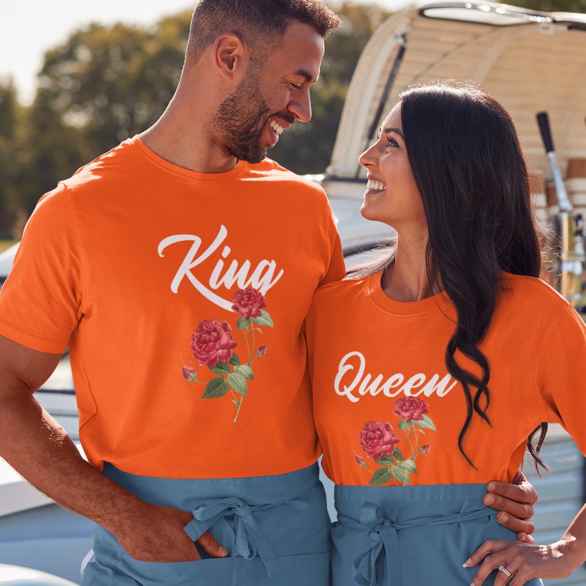 Oranje Koningsdag T-shirt - MAAT L - Dames Pasvorm - Queen Rose