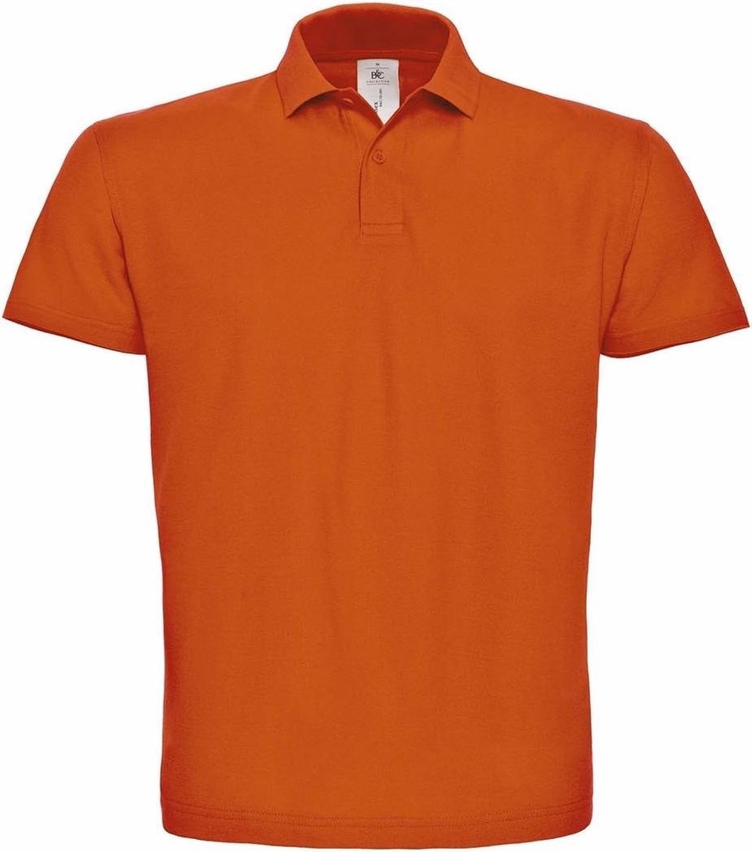Oranje poloshirt basic van katoen voor heren - grote maten - katoen - 180 grams - polo t-shirts - Koningsdag of EK / WK supporter kleding S (48)