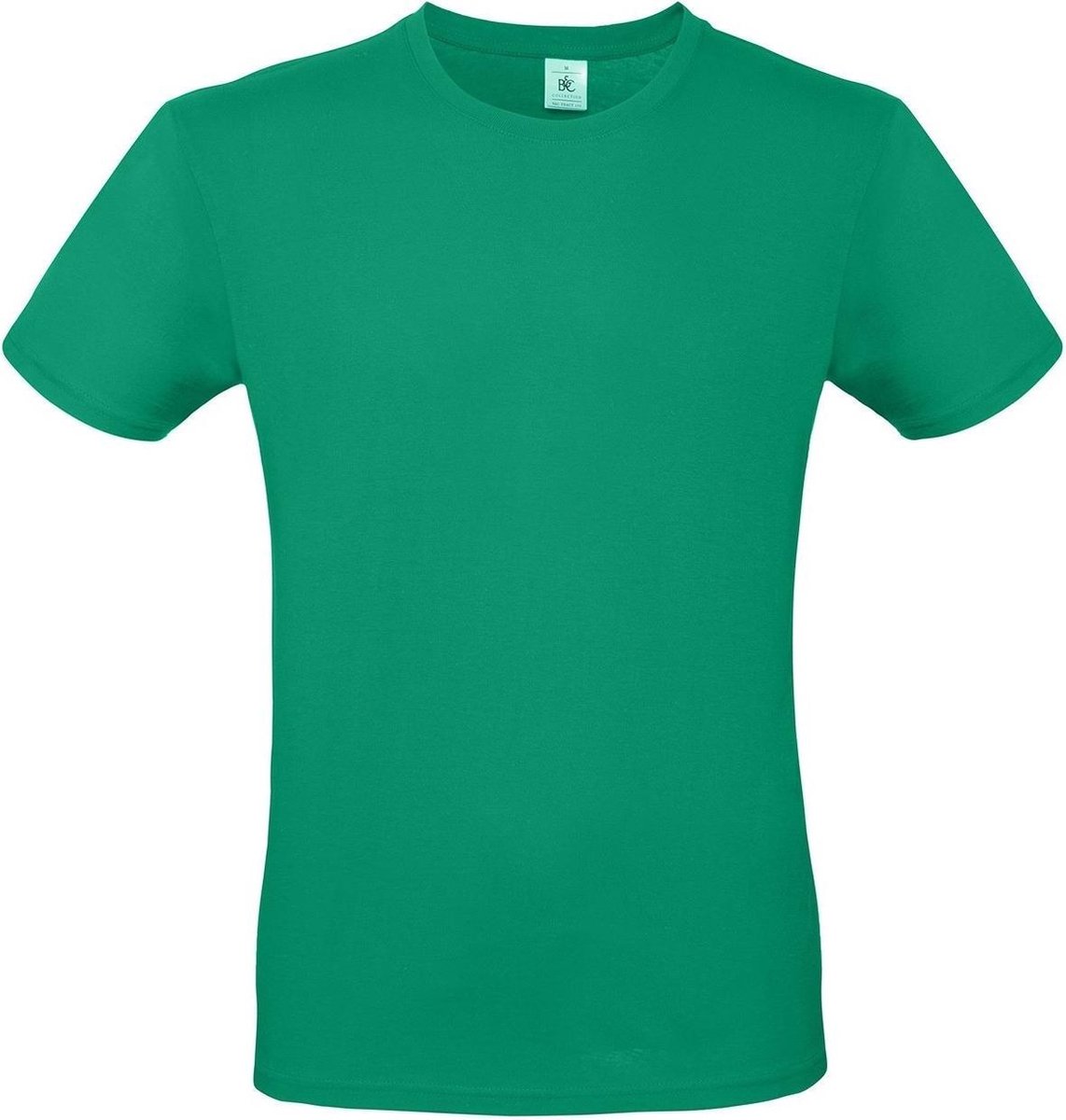 Set van 2x stuks groen basic t-shirt met ronde hals voor heren - katoen - 145 grams - groene shirts / kleding, maat: S (48)