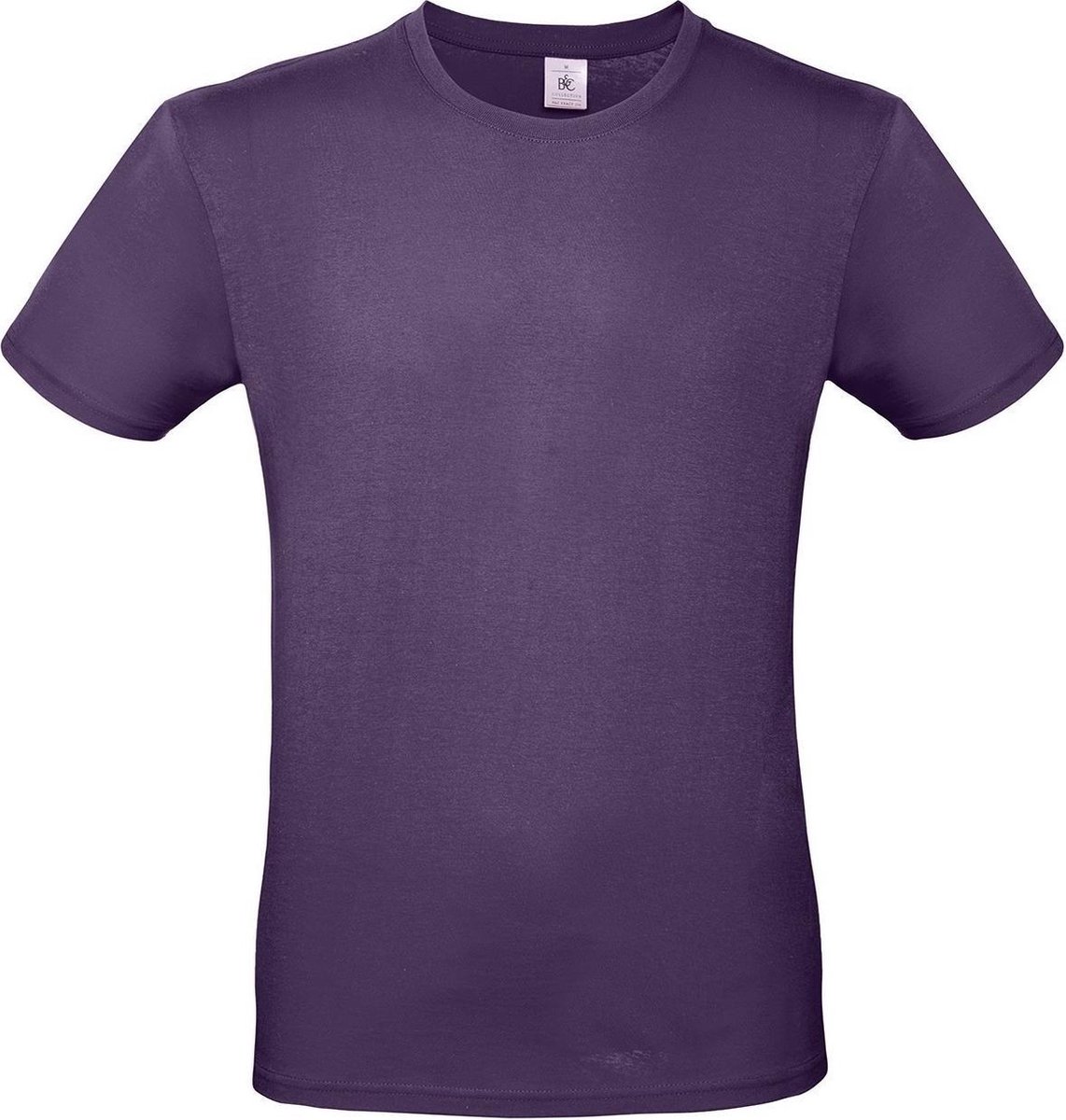 Set van 2x stuks paars basic t-shirt met ronde hals voor heren - katoen - 145 grams - paarse shirts / kleding, maat: L (52)