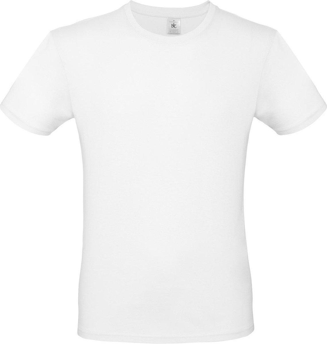 Set van 2x stuks wit basic t-shirt met ronde hals voor heren - katoen - 145 grams - witte shirts / kleding, maat: 2XL (56)
