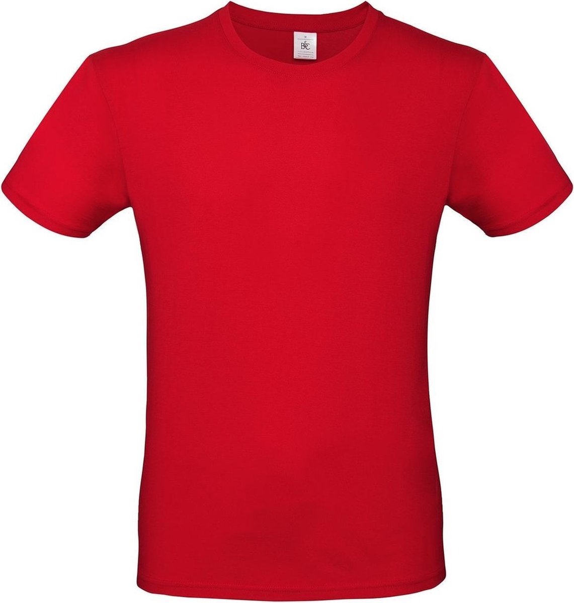 Set van 3x stuks rood basic t-shirt met ronde hals voor heren - katoen - 145 grams - rode shirts / kleding, maat: M (50)