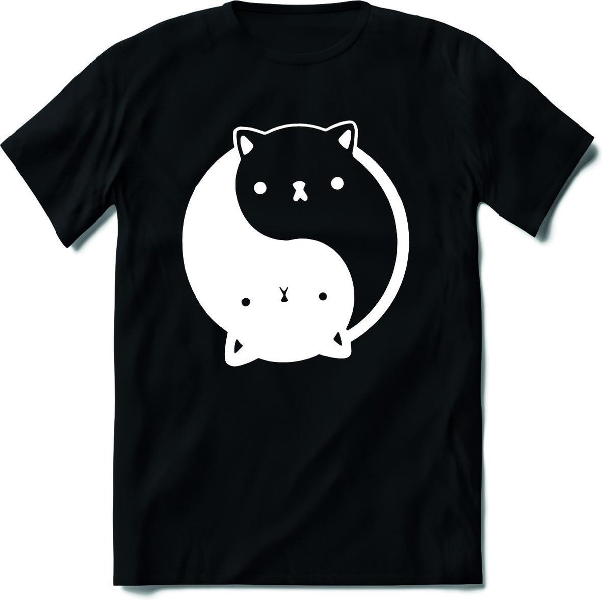 Ying Yang Kat T-Shirt Heren / Dames - Perfect Katten / Kitten / Dieren Liefhebber Cadeau Shirt