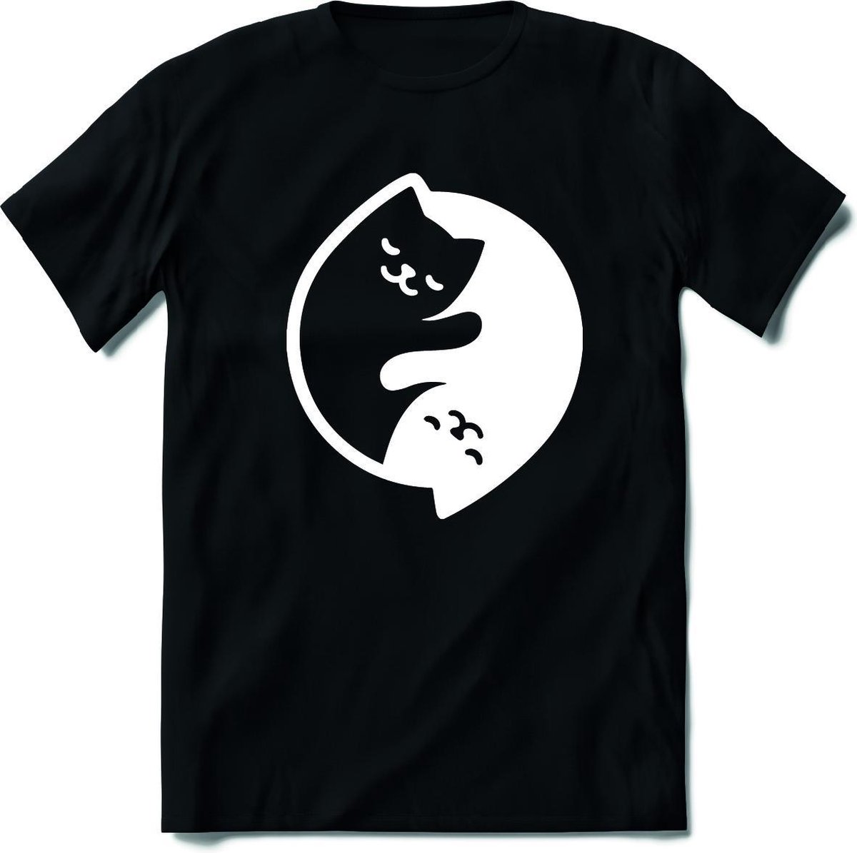 Ying Yang Sleepy Cats T-Shirt Heren / Dames - Perfect Katten / Kitten / Dieren Liefhebber Cadeau Shirt