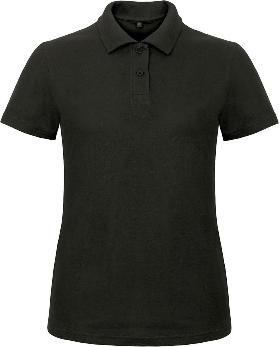 Zwart poloshirt basic van katoen voor dames - katoen - 180 grams - polo t-shirts S (36)