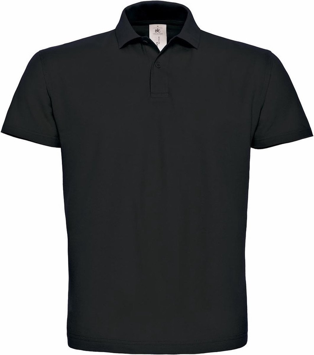 Zwart poloshirt basic van katoen voor heren - katoen - 180 grams - polo t-shirts S (48)