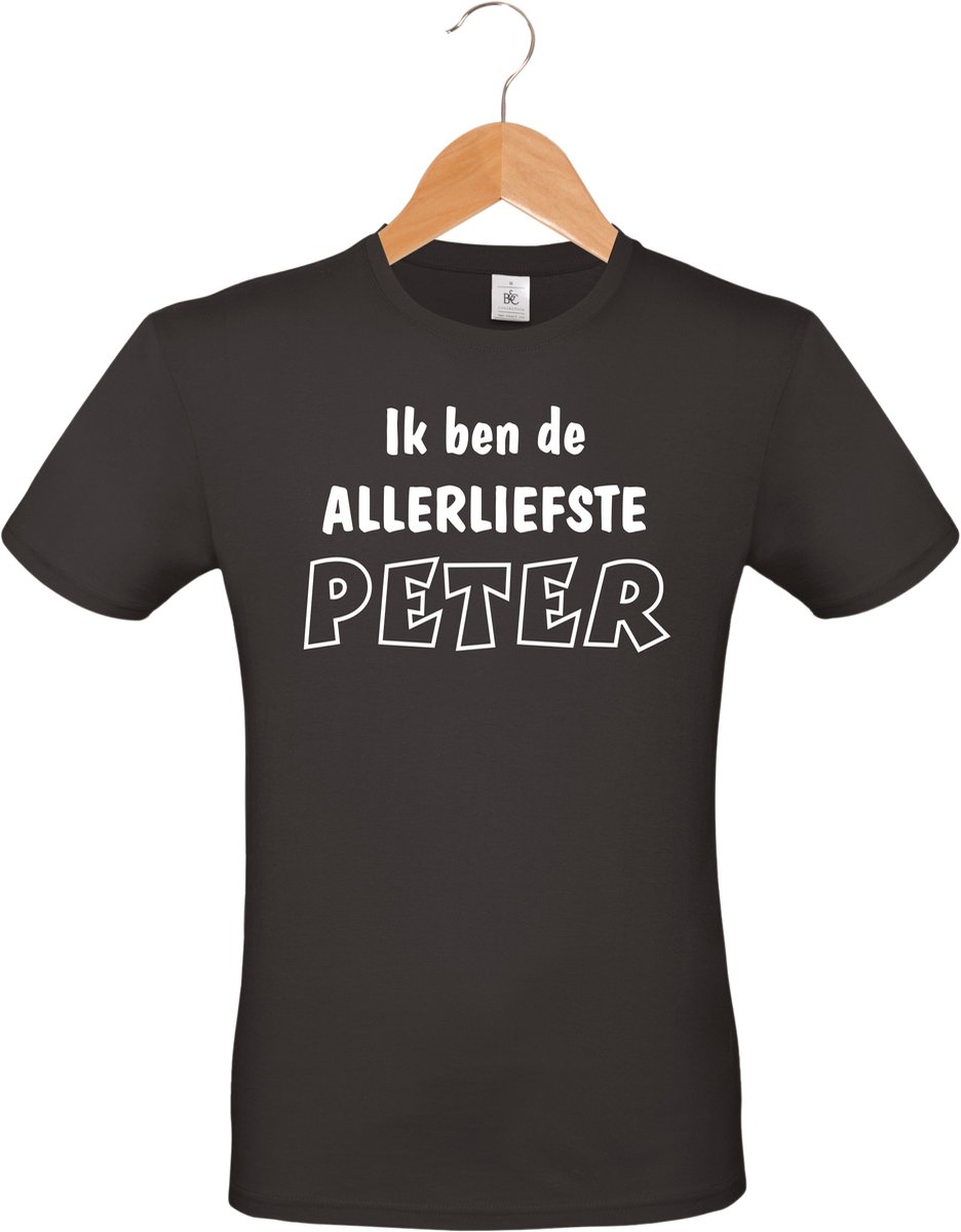 mijncadeautje - T-shirt - Ik ben de Allerliefste Peter - zwart - maat 3XL