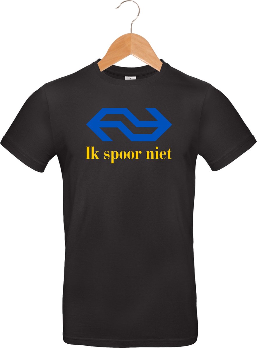 mijncadeautje - T-shirt - Ik spoor niet - Kleurendruk - cadeau verjaardag - zwart - maat S