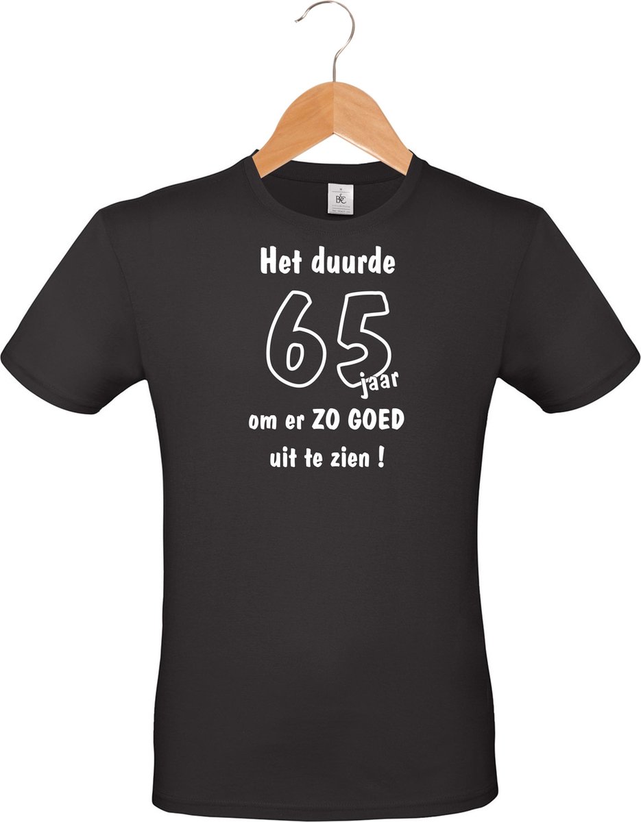 mijncadeautje - T-shirt unisex - zwart - Het duurde 65 jaar - maat L