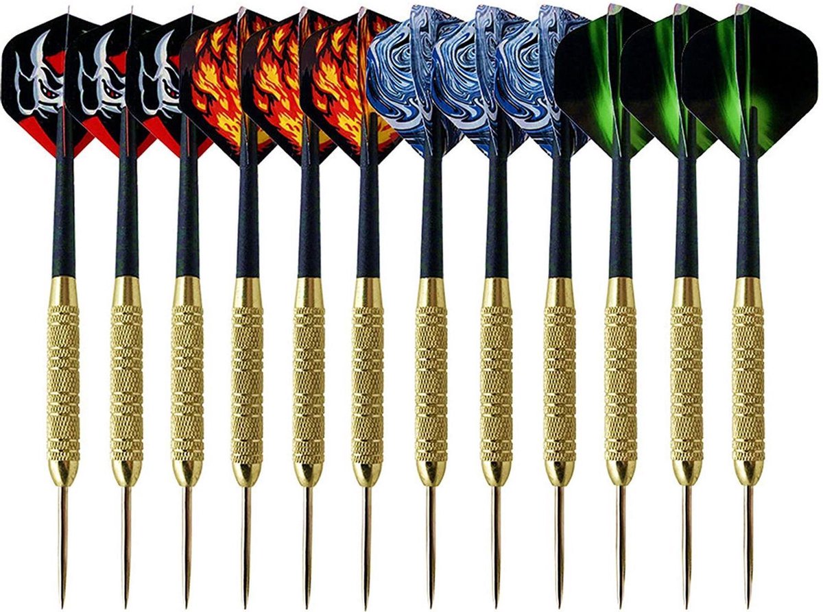 BPS® - Dartpijlen - Dart flights - Dartpijlen set van 12 stuks - Hoge kwaliteit - Basic