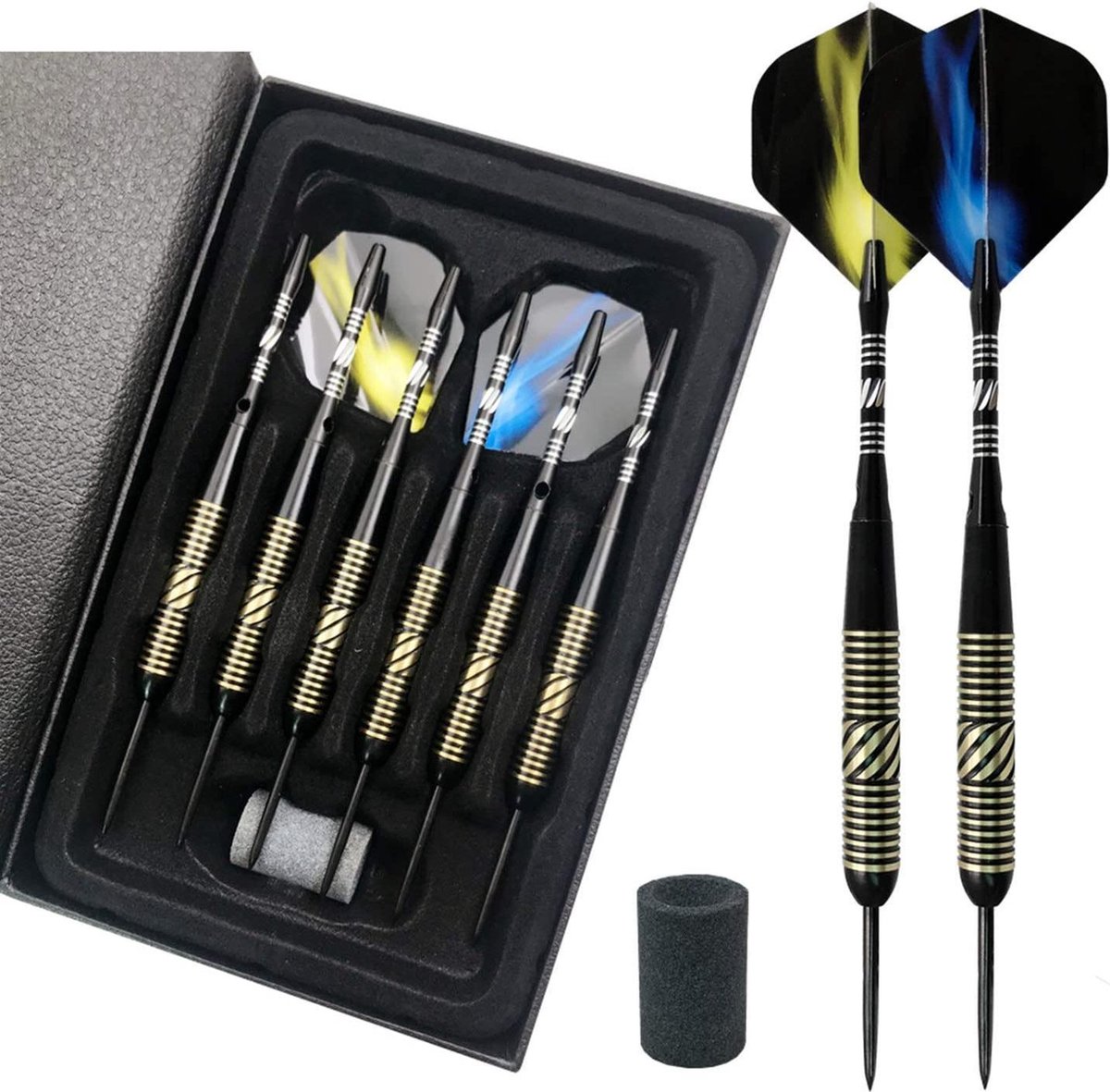 BPS® - Dartpijlen - Dartpijlen 23 gram - Dart flights - Dartpijlen set van 6 stuks - Hoge kwaliteit - giftbox - Luxe dartpijlen