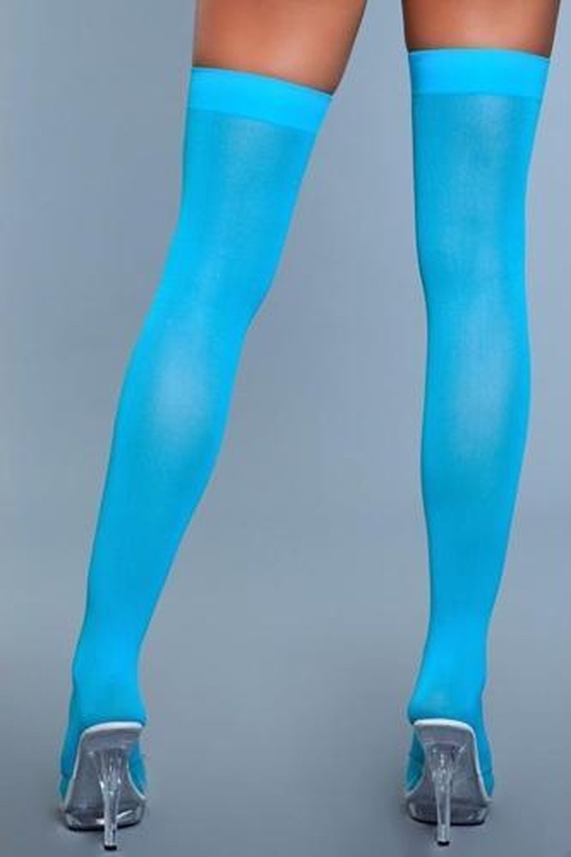 Hoge Nylon Kousen - Turquoise - Be Wicked - Blauw - Kousen