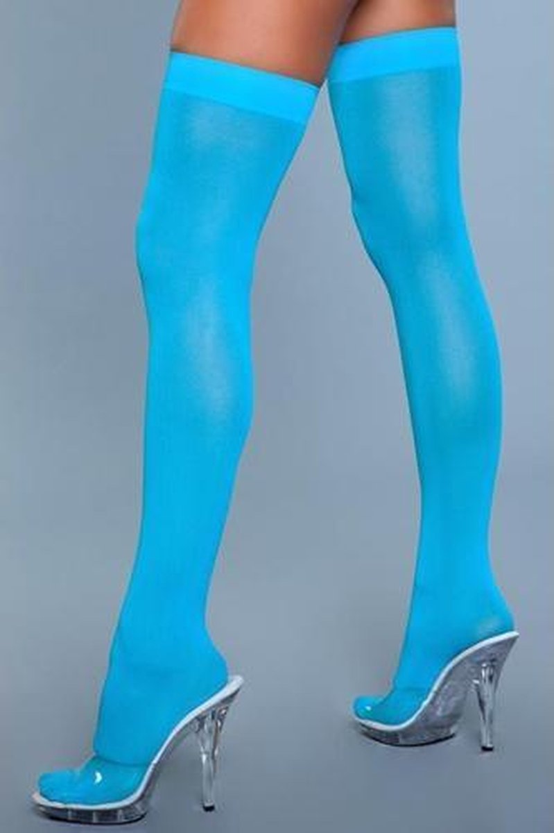 Hoge Nylon Kousen - Turquoise - Be Wicked - Blauw - Kousen