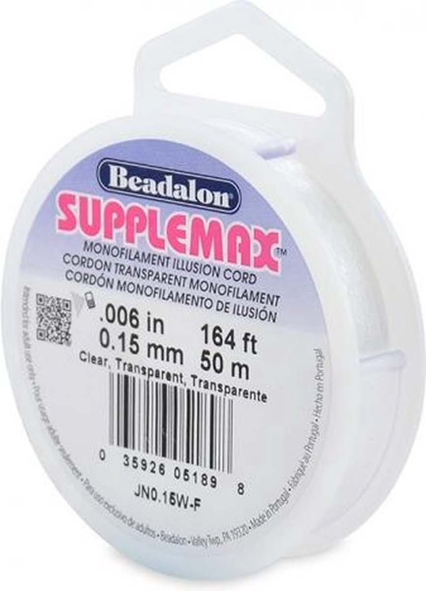   Supplemax nylondraad - transparant 0.15 mm - rijgdraad