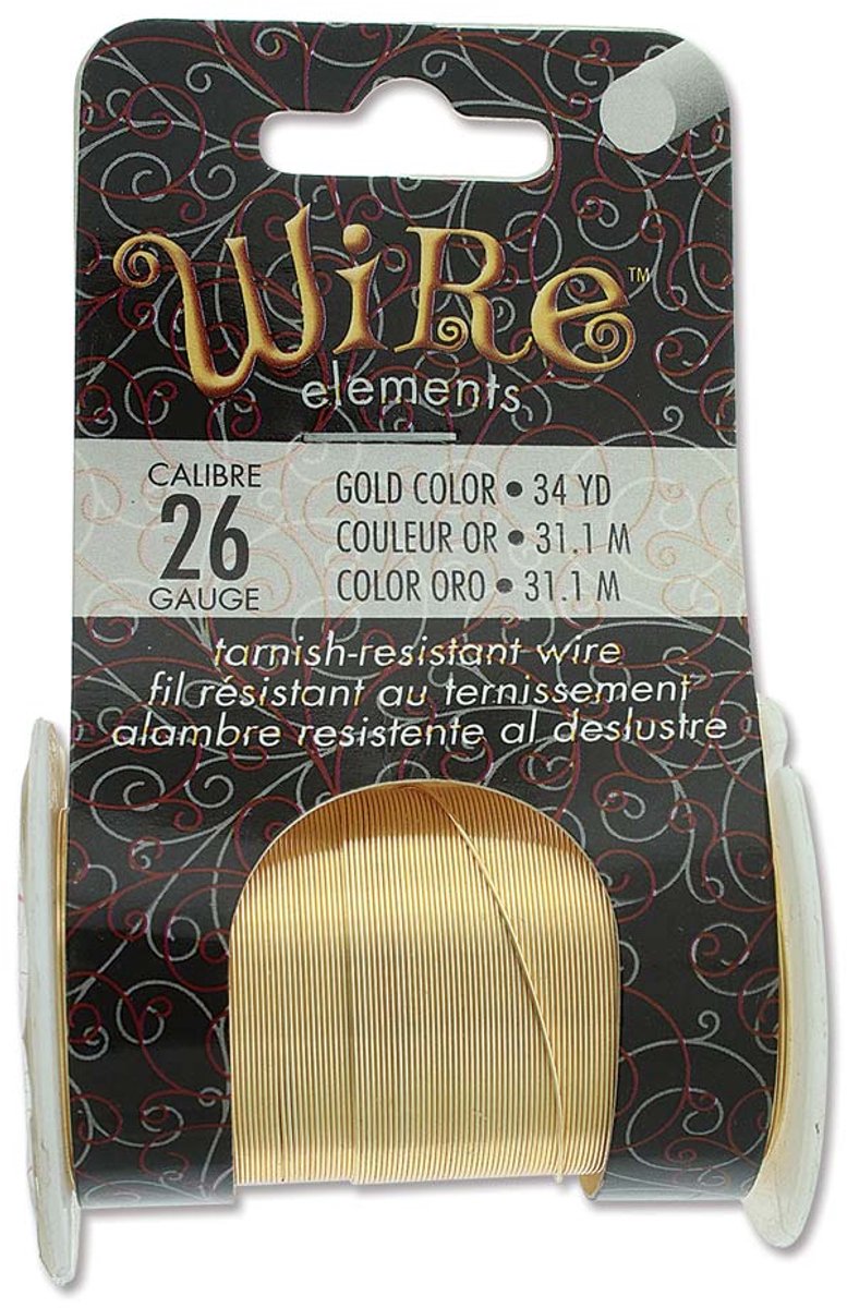 Wire Lacquered Tarnish Resistant 26 Gauge (.41mm) Gold x31.1m