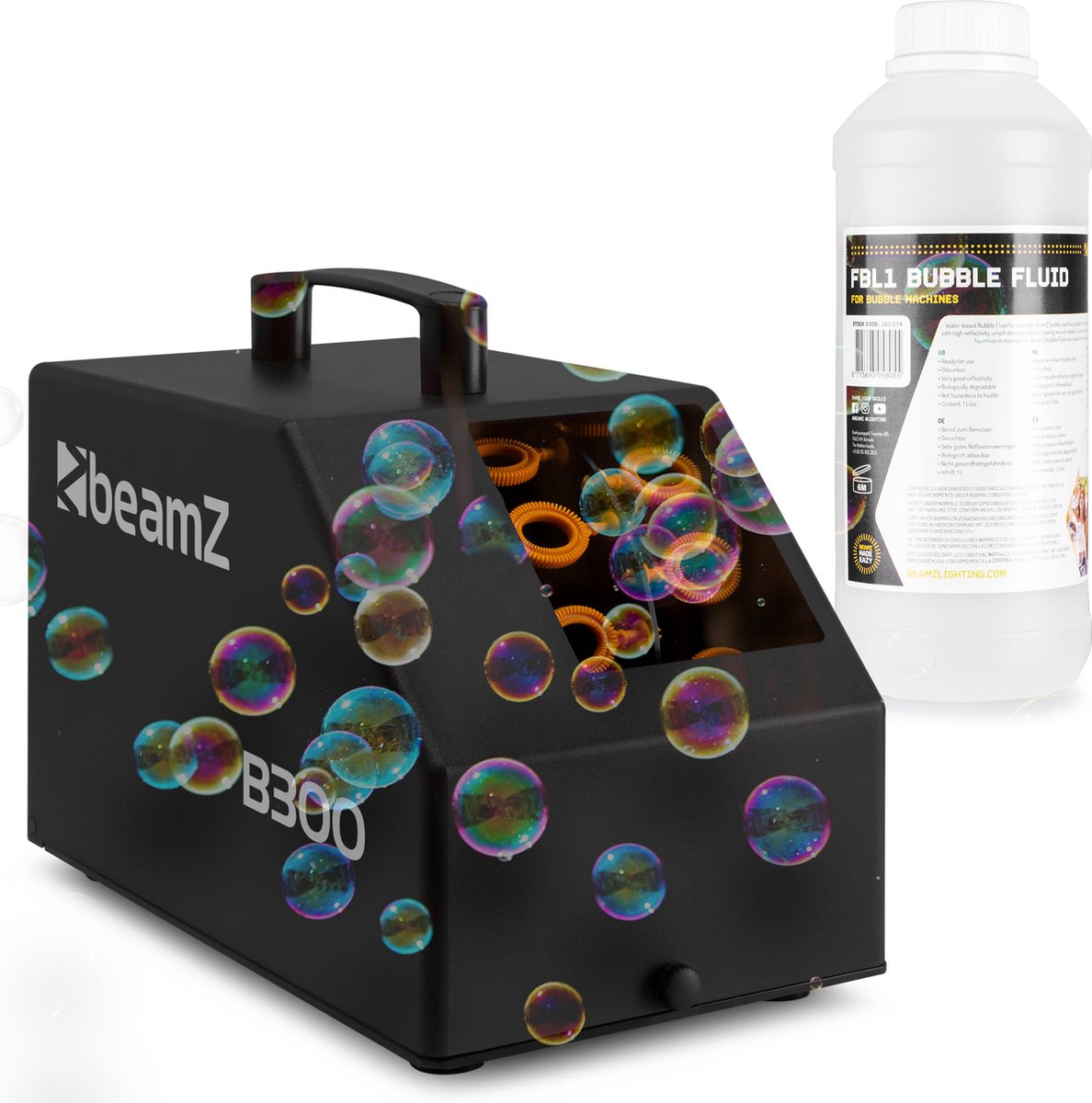  machine -   B300 - ideaal voor kinderfeestjes - met 1L vloeistof en afstandsbediening - zwart