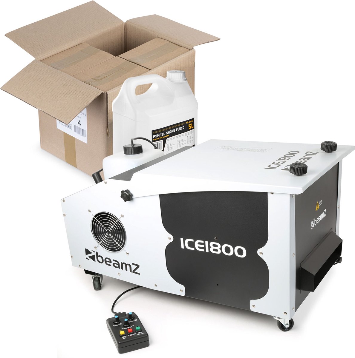 Rookmachine - BeamZ ICE1800 - Low fog machine met 20 liter rookvloeistof - 1800W