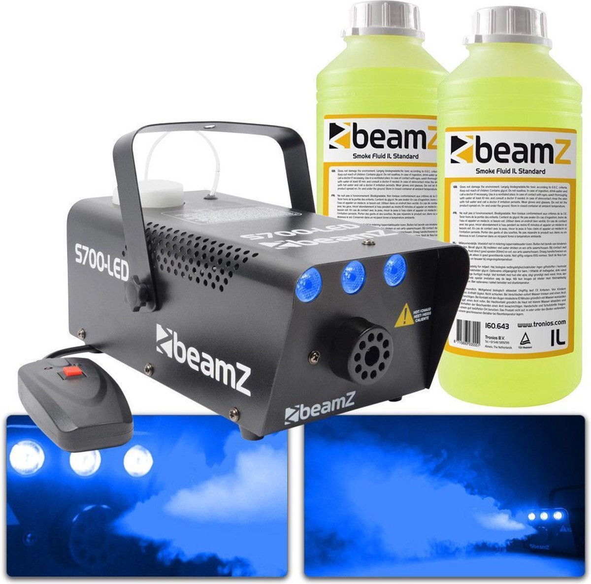 Rookmachine - BeamZ S700LED met ijs effect en ruim 2L rookvloeistof