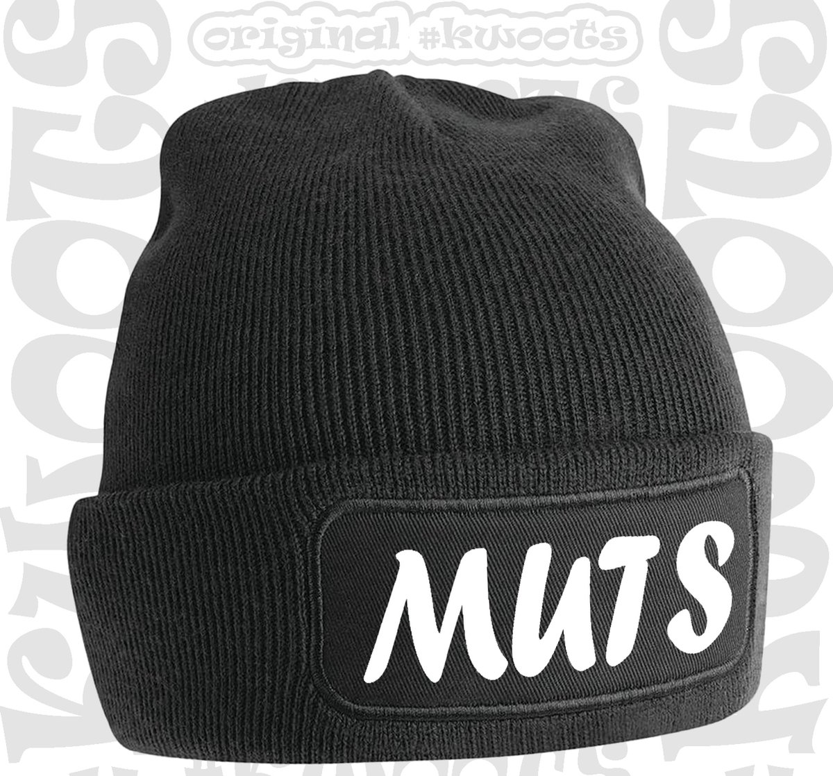 MUTS muts - Zwart - Beanie - One Size - Unisex - Grappige teksten - Quotes - Kwoots - Wintersport - Aprés ski muts - Lekker droog