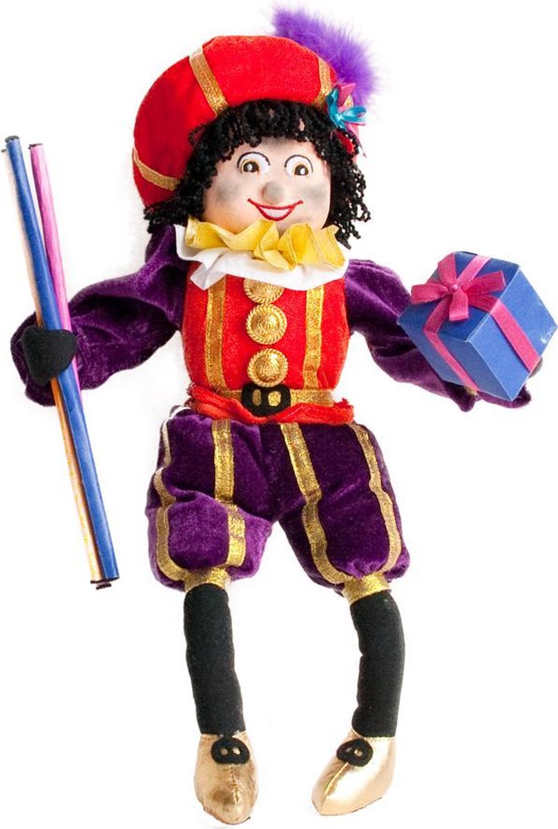 Beekwilder LVT Pieten - Inpak Piet - 40cm - Sinterklaas decoratie - Knuffel