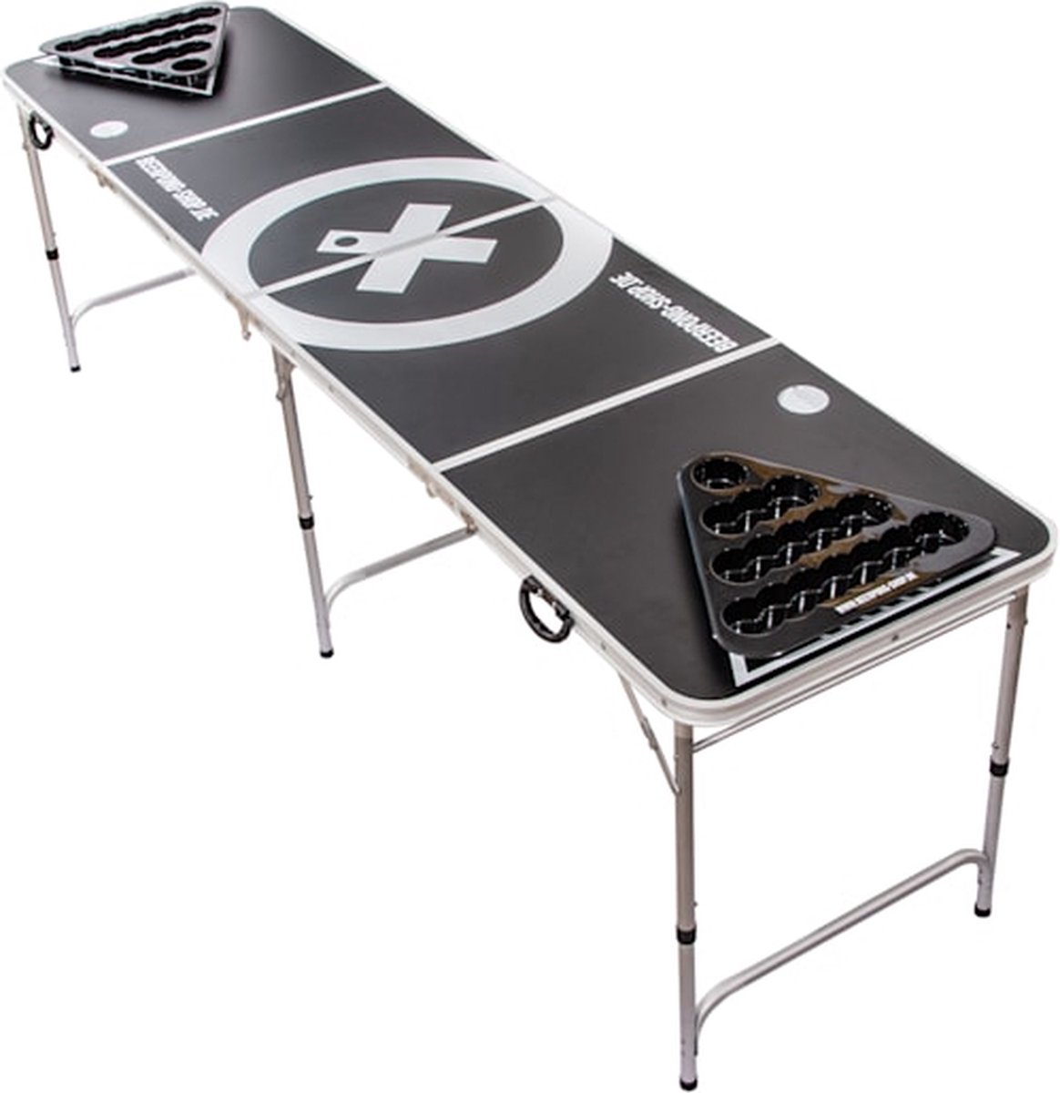   Baseliner Beer Pong tafel set audio - 244 x 76 x 61 cm - Verstelbaar - Inklapbaar - Aluminium