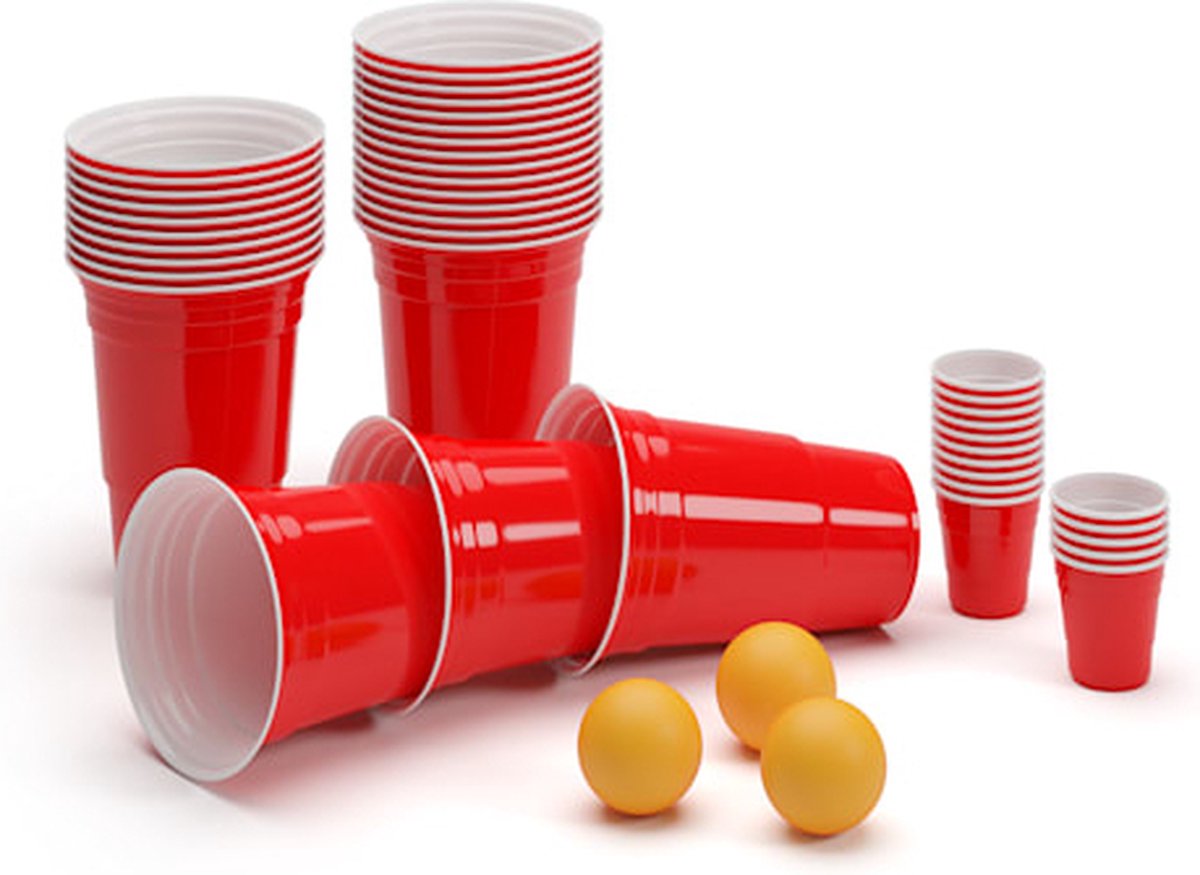 BeerCup Federer Ultimate Beer Pong feestpakket - 1000 x bierbeker 473 ml , 1000 x borrelbeker 295 ml ,60 x ballen