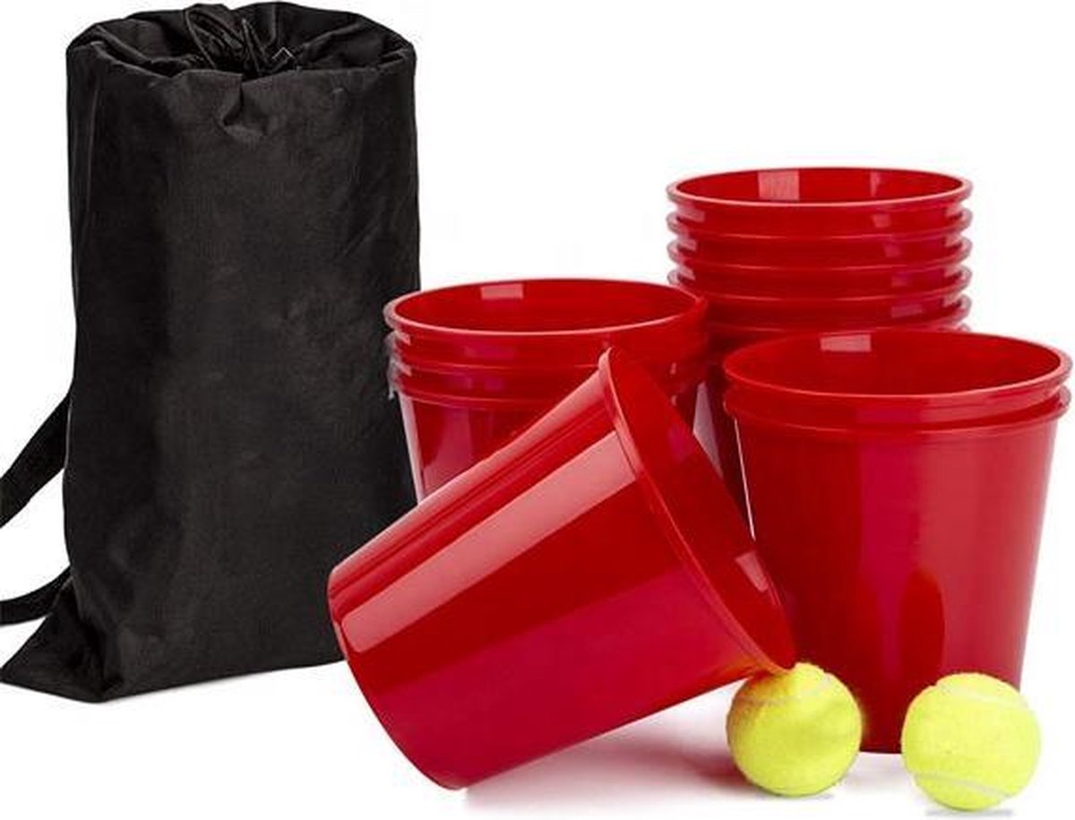 Yard Pong - Beer Pong in het groot – ideaal voor buiten - inclusief ballen en stevige draagtas