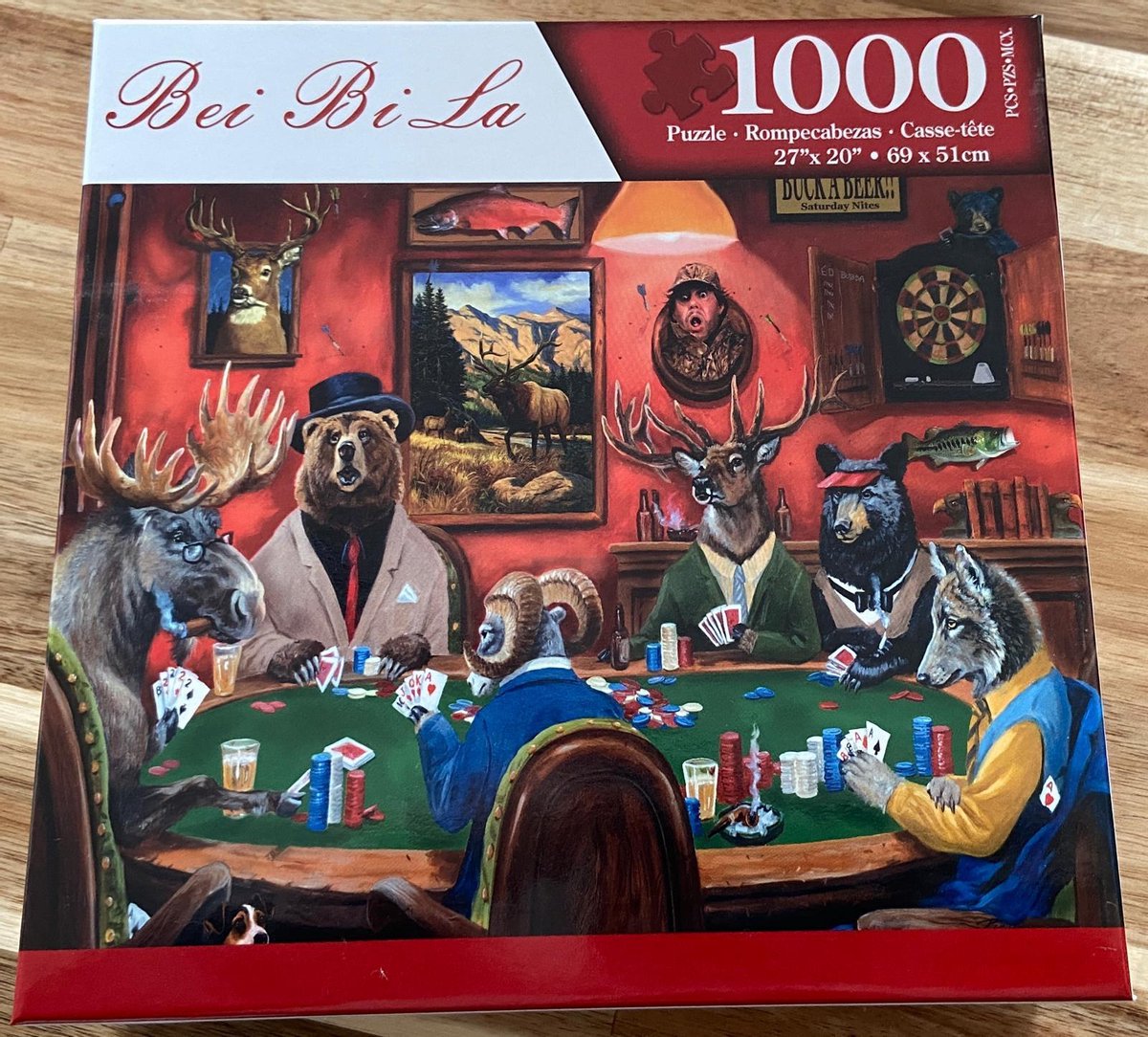 Animals playing poker - 1000 stukjes