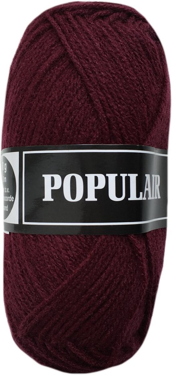 Beijer BV Populair acryl garen - bordeaux - 10 bollen