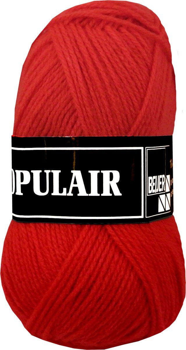 Beijer BV Populair acryl garen - fel rood - 10 bollen