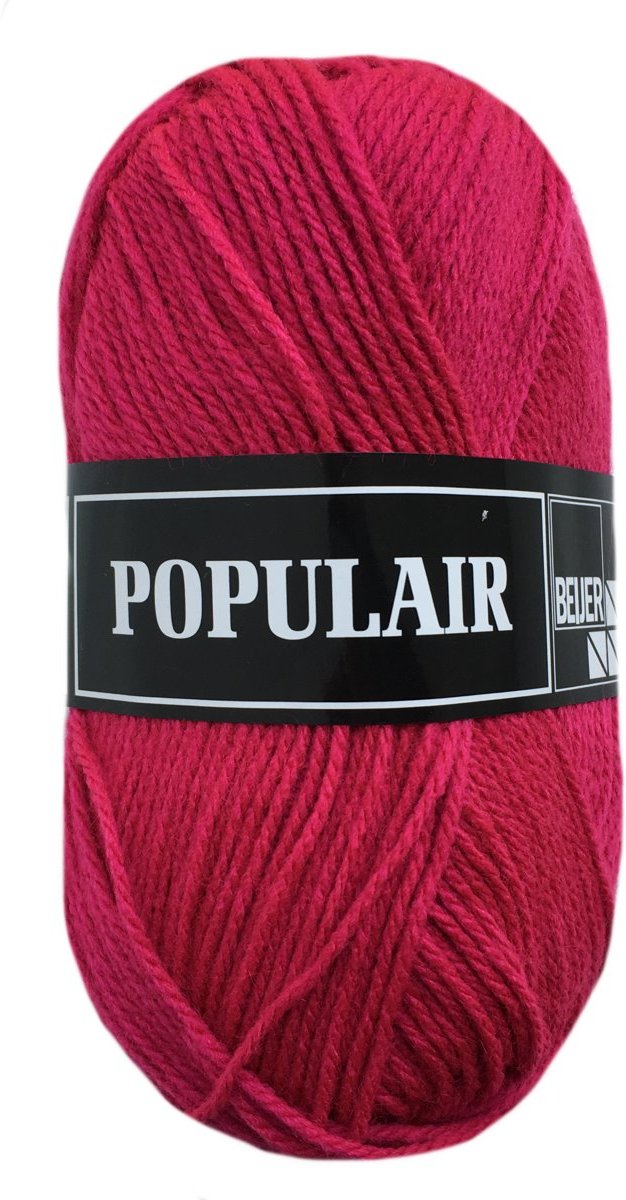 Beijer BV Populair acryl garen - fuchsia roze - 10 bollen