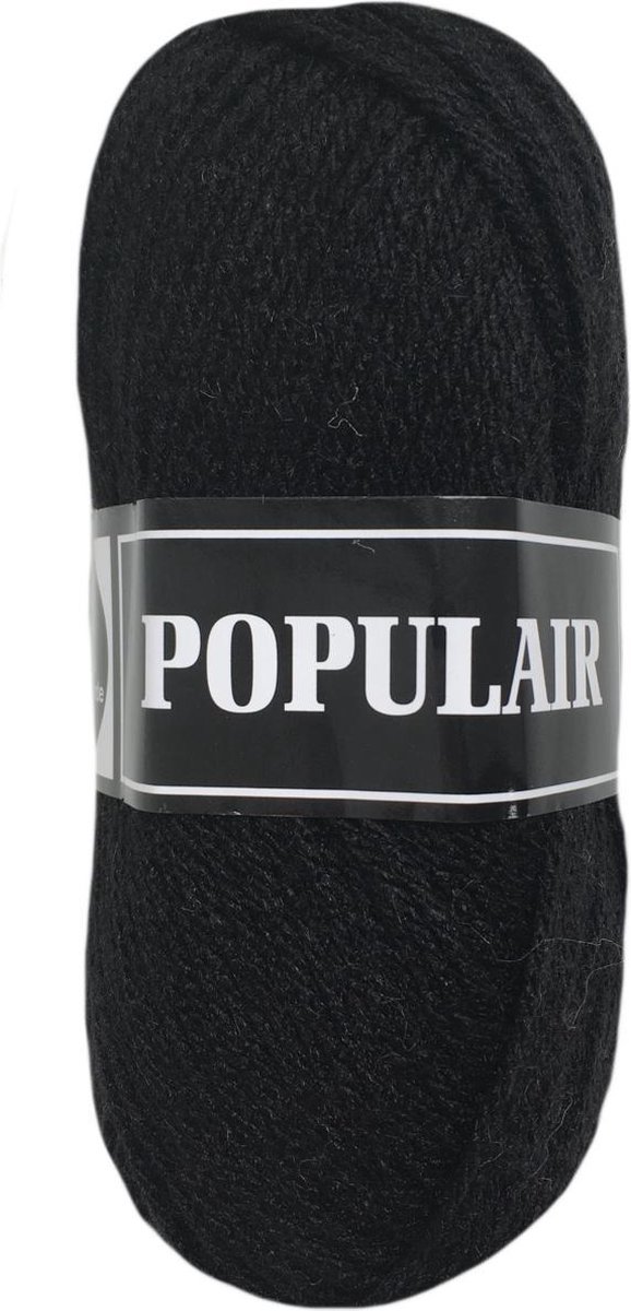 Beijer BV Populair acryl garen - zwart (06) - naald 3,5 a 4 - 1 bol