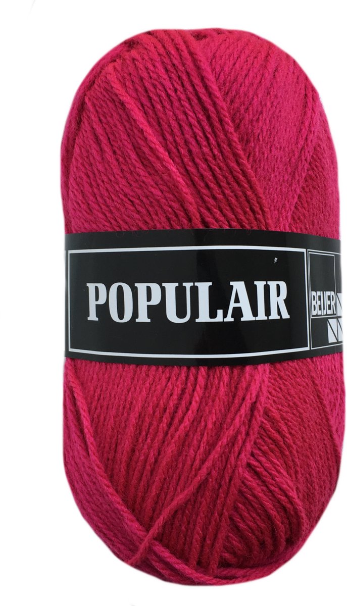 Populair, fuchsia roze, 10 bollen acryl