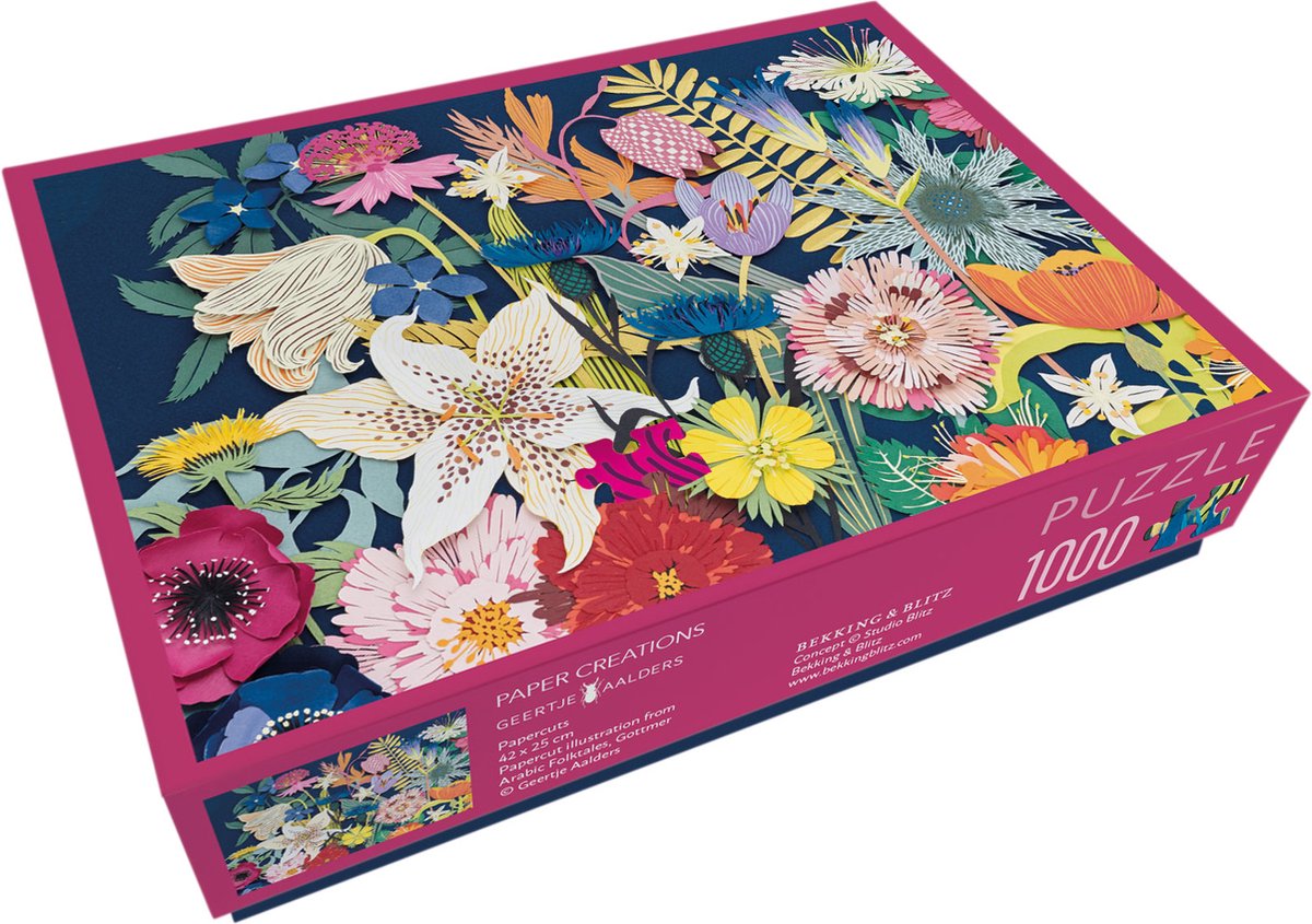 Bekking & Blitz - Puzzel - 1.000 stukjes - Kunst - Papierknipkunst - Bloemen - Paper creations - Geertje Aalders