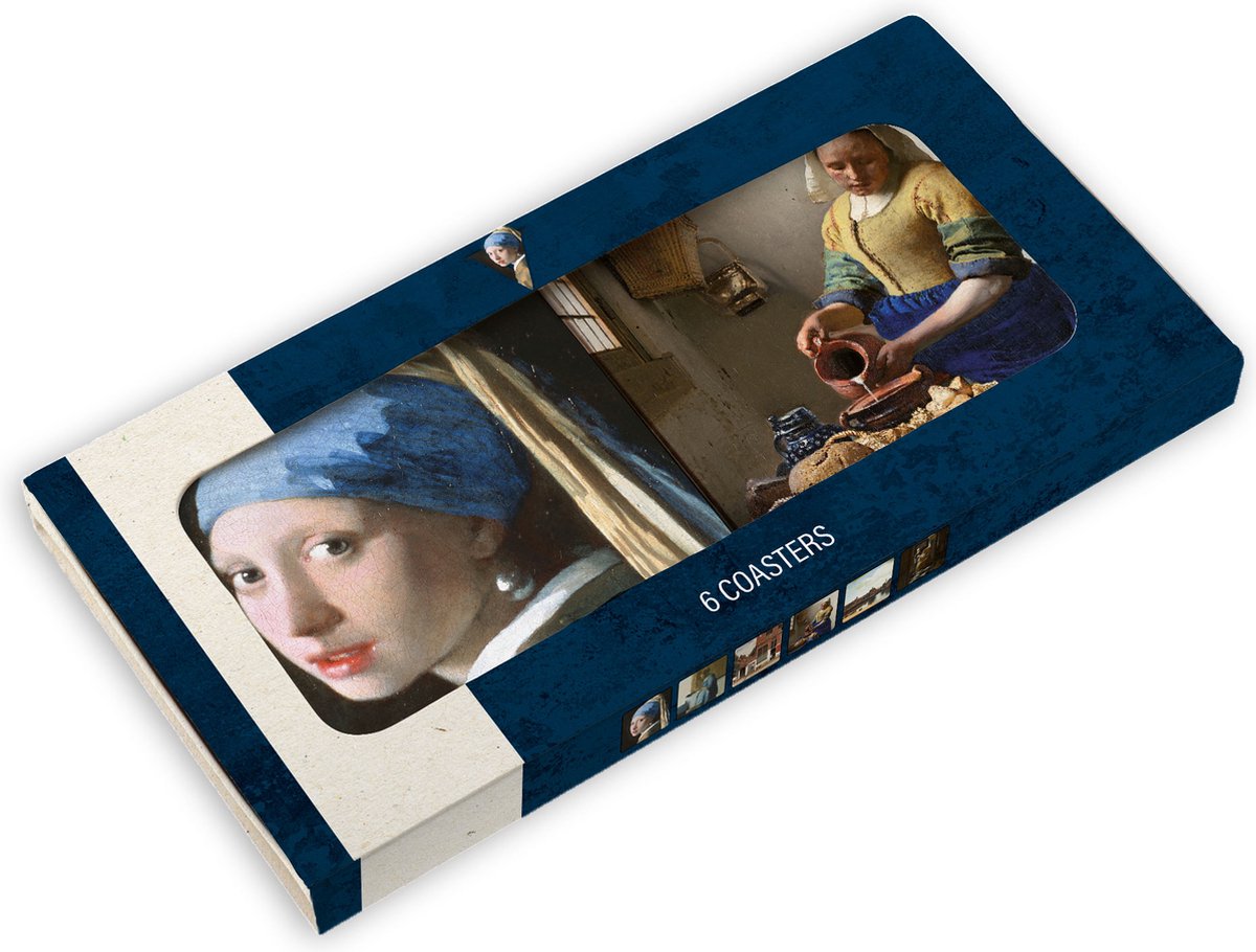 Johannes Vermeer Onderzetters 6 stuks